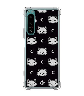 Funda Antigolpe [ Sony Xperia 5 IV ] Dibujo Cute [ Gato Negro Lunar ] Esquina Reforzada Silicona 1.5mm Transparente