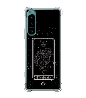 Funda Antigolpe [ Sony Xperia 5 IV ] Dibujo Esotérico [ Carta del Tarot - The Snake ] Esquina Reforzada Silicona 1.5mm