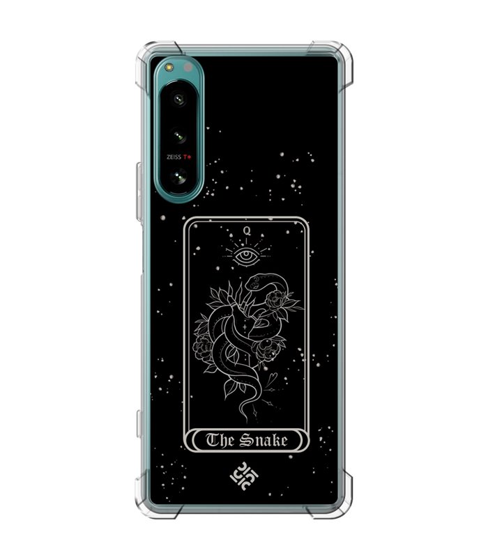 Funda Antigolpe [ Sony Xperia 5 IV ] Dibujo Esotérico [ Carta del Tarot - The Snake ] Esquina Reforzada Silicona 1.5mm