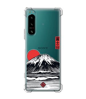 Funda Antigolpe [ Sony Xperia 5 IV ] Dibujo Japones [ Monte Fuji ] Esquina Reforzada Silicona 1.5mm Transparente