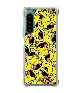 Funda Antigolpe [ Sony Xperia 5 IV ] Dibujo Mascotas [ Pegatinas Patito Cool ] Esquina Reforzada Silicona 1.5 Transparente