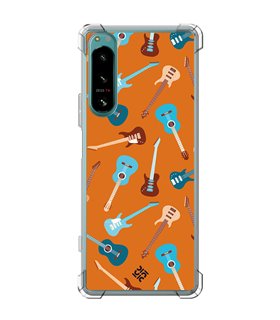 Funda Antigolpe [ Sony Xperia 5 IV ] Diseño Música [ Tipos de Guitarra ] Esquina Reforzada Silicona 1.5mm Transparente