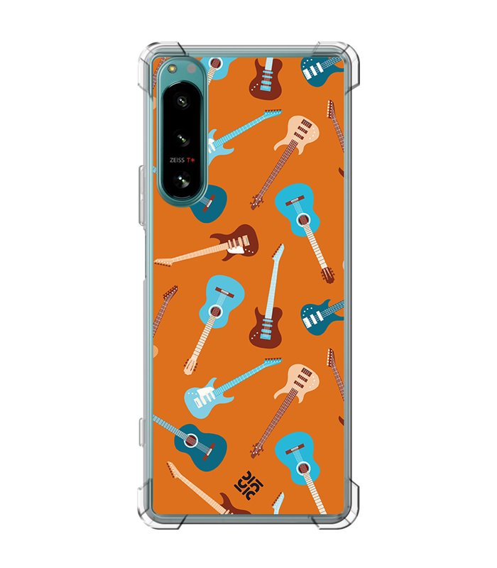 Funda Antigolpe [ Sony Xperia 5 IV ] Diseño Música [ Tipos de Guitarra ] Esquina Reforzada Silicona 1.5mm Transparente