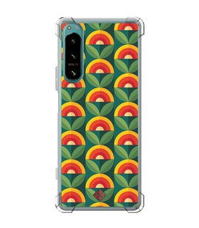 Funda Antigolpe [ Sony Xperia 5 IV ] Dibujos Retro [ Diseño Flor - Retro ] Esquina Reforzada Silicona 1.5mm Transparente