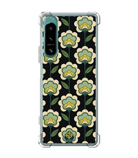 Funda Antigolpe [ Sony Xperia 5 IV ] Dibujos Retro [ Planta Verde - Retro ] Esquina Reforzada Silicona 1.5mm Transparente