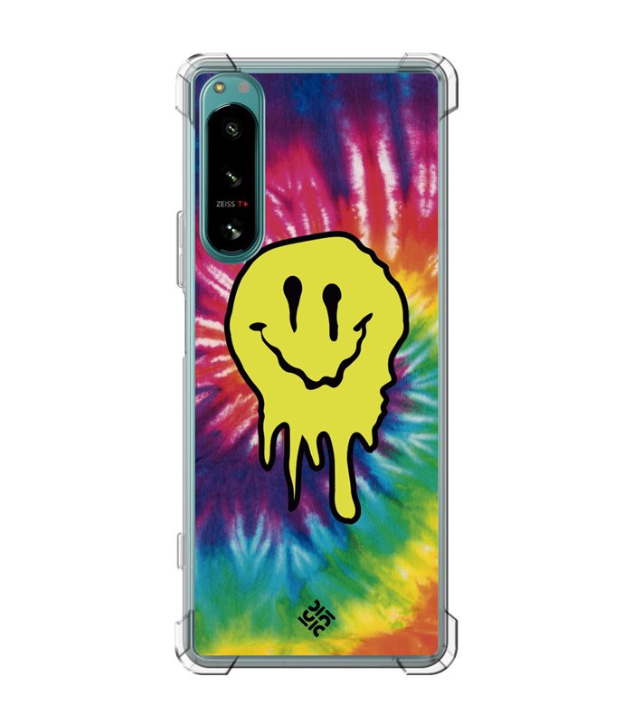 Funda Antigolpe [ Sony Xperia 5 IV ] Dibujo Tendencias [ Sonrisa Smile Swirl Abstracto ] Esquina Reforzada Silicona 1.5mm