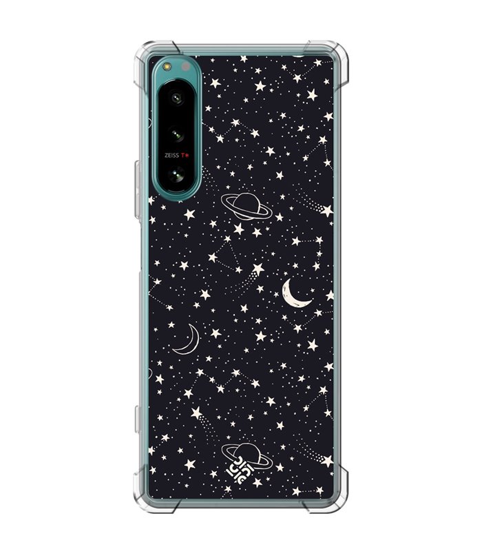 Funda Antigolpe [ Sony Xperia 5 IV ] Dibujo Tendencias [ Fondo Estrellado con Planetas ] Esquina Reforzada Silicona 1.5mm