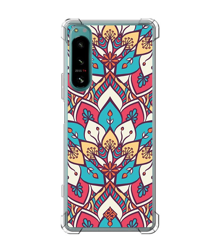 Funda Antigolpe [ Sony Xperia 5 IV ] Dibujo Auténtico [ Mosaico Floral Mandala ] Esquina Reforzada Silicona 1.5mm