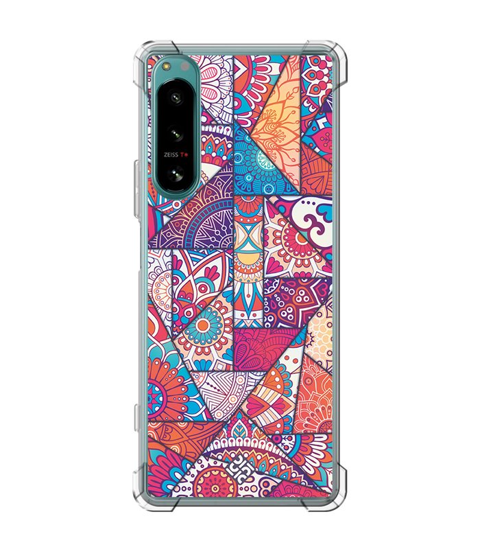 Funda Antigolpe [ Sony Xperia 5 IV ] Dibujo Auténtico [ Mosaico Vidriera Mandala ] Esquina Reforzada Silicona 1.5mm