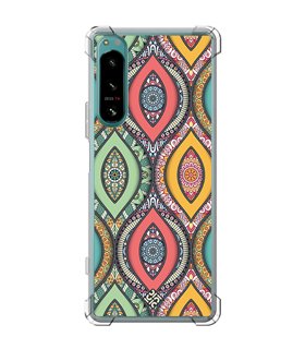 Funda Antigolpe [ Sony Xperia 5 IV ] Dibujo Auténtico [ Ojo de Hamsa Mandala ] Esquina Reforzada Silicona 1.5mm