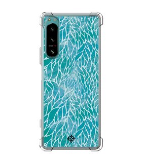 Funda Antigolpe [ Sony Xperia 5 IV ] Dibujo Auténtico [ Patron Abstracto Azul ] Esquina Reforzada Silicona 1.5mm