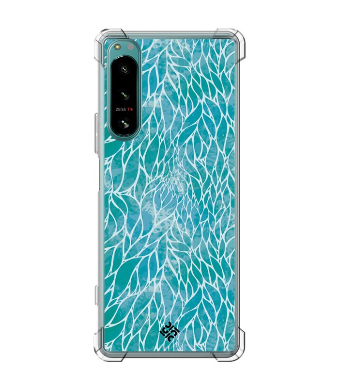 Funda Antigolpe [ Sony Xperia 5 IV ] Dibujo Auténtico [ Patron Abstracto Azul ] Esquina Reforzada Silicona 1.5mm