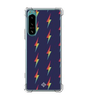 Funda Antigolpe [ Sony Xperia 5 IV ] Dibujo Auténtico [ Rayos de Colores ] Esquina Reforzada Silicona 1.5mm Transparente