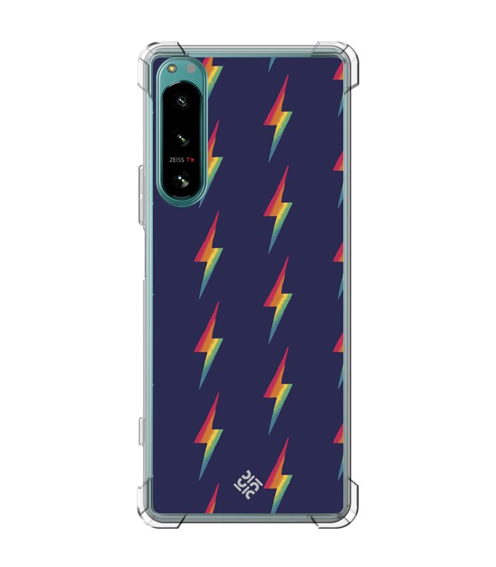 Funda Antigolpe [ Sony Xperia 5 IV ] Dibujo Auténtico [ Rayos de Colores ] Esquina Reforzada Silicona 1.5mm Transparente