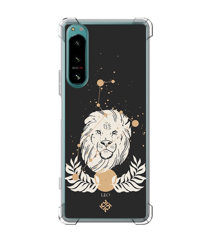 Funda Antigolpe [ Sony Xperia 5 IV ] Dibujo Zodiaco [ Signo Zodiacal - Leo ] Esquina Reforzada Silicona 1.5mm Transparente