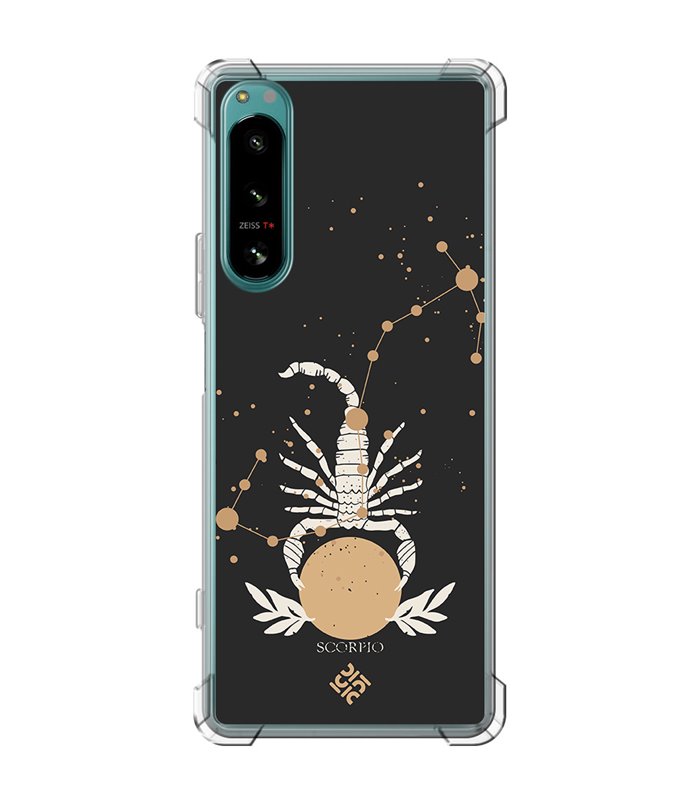 Funda Antigolpe [ Sony Xperia 5 IV ] Dibujo Zodiaco [ Signo Zodiacal - Escorpio ] Esquina Reforzada Silicona 1.5mm 