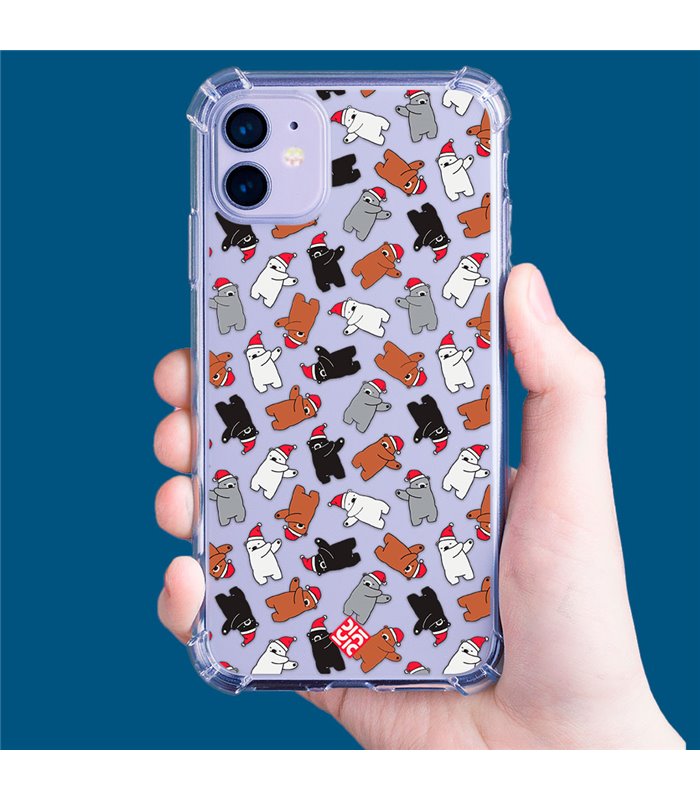 Funda Antigolpe [ Sony Xperia 5 IV ] Fondo Navidad [ Bear Dab ] Esquina Reforzada Silicona 1.5mm Transparente