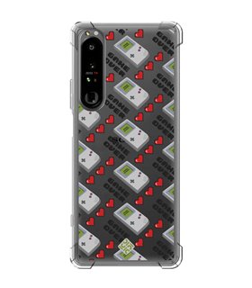 Funda Antigolpe [ Sony Xperia 1 IV ] Dibujo Auténtico [ Consola Retro - Game Over ] Esquina Reforzada 1.5mm Transparente