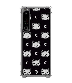 Funda Antigolpe [ Sony Xperia 1 IV ] Dibujo Cute [ Gato Negro Lunar ] Esquina Reforzada Silicona 1.5mm Transparente