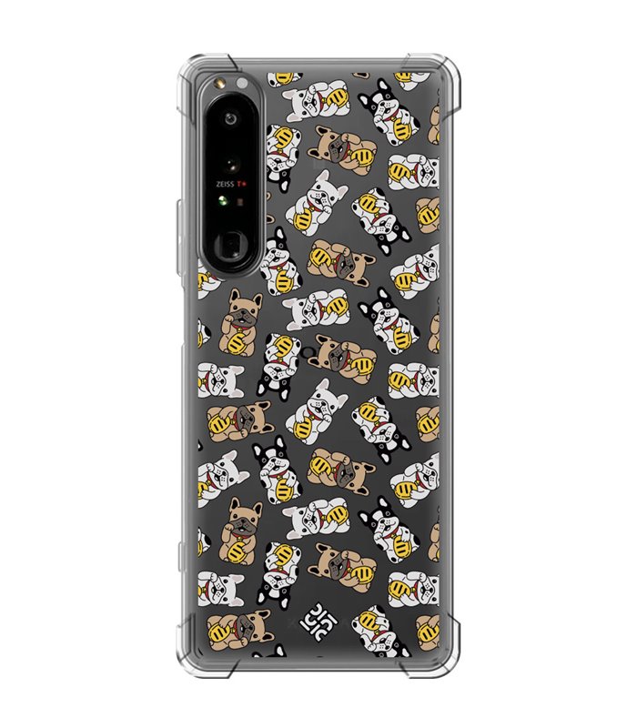 Funda Antigolpe [ Sony Xperia 1 IV ] Dibujo Cute [ Perro Bulldog de la Suerte ] Esquina Reforzada Silicona 1.5mm