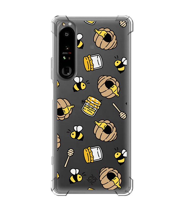 Funda Antigolpe [ Sony Xperia 1 IV ] Dibujo Mascotas [ Miel y Abejas ] Esquina Reforzada Silicona 1.5mm Transparente