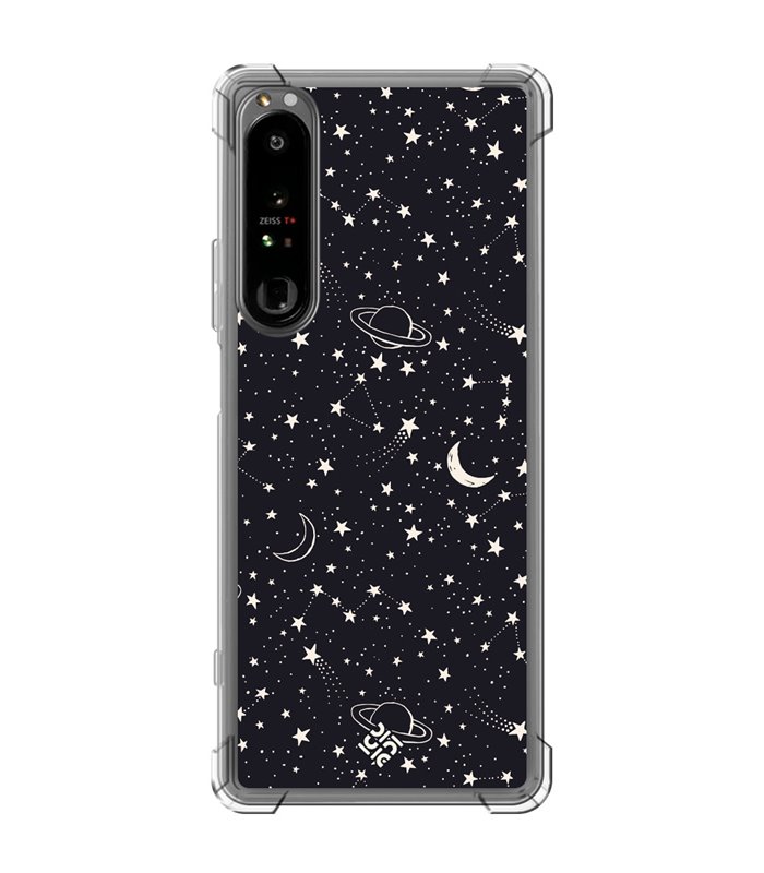 Funda Antigolpe [ Sony Xperia 1 IV ] Dibujo Tendencias [ Fondo Estrellado con Planetas ] Esquina Reforzada Silicona 1.5mm