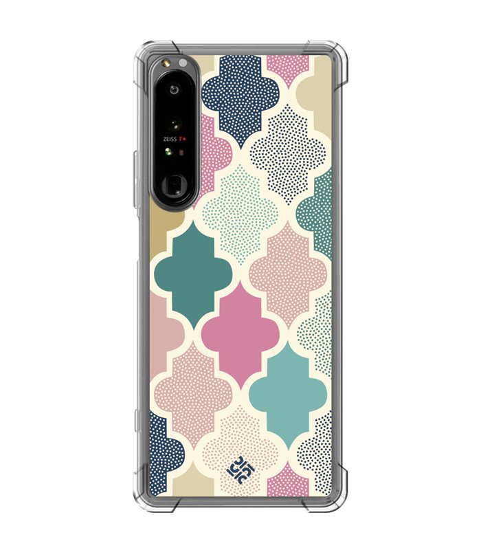 Funda Antigolpe [ Sony Xperia 1 IV ] Dibujo Tendencias [ Diseño Azulejos de Colores ] Esquina Reforzada Silicona 1.5mm