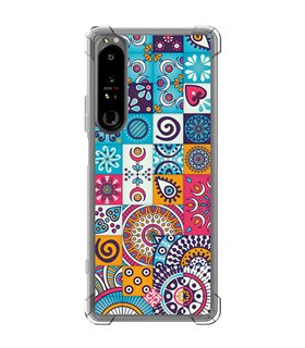 Funda Antigolpe [ Sony Xperia 1 IV ] Dibujo Auténtico [ Collage Mosaico Mandala ] Esquina Reforzada Silicona 1.5mm