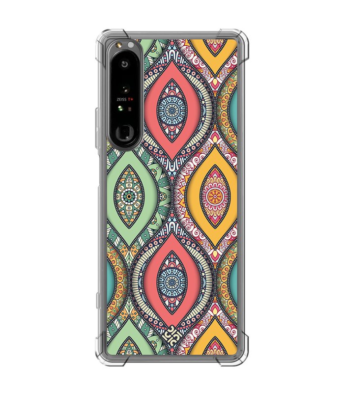 Funda Antigolpe [ Sony Xperia 1 IV ] Dibujo Auténtico [ Ojo de Hamsa Mandala ] Esquina Reforzada Silicona 1.5mm