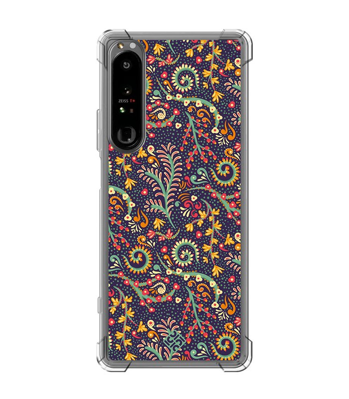 Funda Antigolpe [ Sony Xperia 1 IV ] Dibujo Auténtico [ Patrón de Platas Abstractas ] Esquina Reforzada Silicona 1.5mm