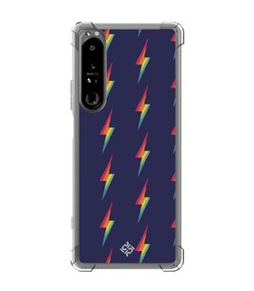 Funda Antigolpe [ Sony Xperia 1 IV ] Dibujo Auténtico [ Rayos de Colores ] Esquina Reforzada Silicona 1.5mm Transparente