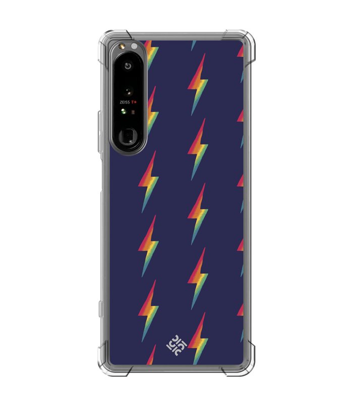 Funda Antigolpe [ Sony Xperia 1 IV ] Dibujo Auténtico [ Rayos de Colores ] Esquina Reforzada Silicona 1.5mm Transparente