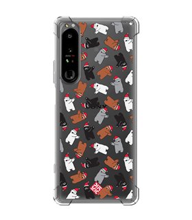 Funda Antigolpe [ Sony Xperia 1 IV ] Fondo Navidad [ Bear Dab ] Esquina Reforzada Silicona 1.5mm Transparente