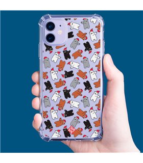 Funda Antigolpe [ Sony Xperia 1 IV ] Fondo Navidad [ Bear Dab ] Esquina Reforzada Silicona 1.5mm Transparente