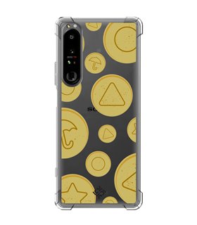 Funda Antigolpe [ Sony Xperia 1 IV ] Squid Game [Galletas Dalgona Candy] Esquina Reforzada Silicona 1.5mm Transparente