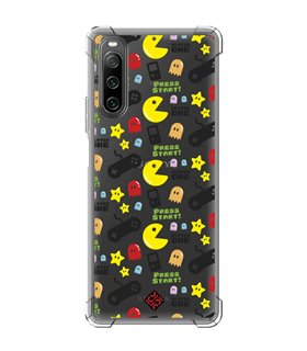 Funda Antigolpe [ Sony Xperia 10 IV ] Dibujo Auténtico [ Comecocos ] Esquina Reforzada Silicona 1.5mm Transparente