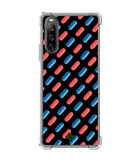 Funda Antigolpe [ Sony Xperia 10 IV ] Cine Fantástico [ Pildora Roja y Azul ] Esquina Reforzada Silicona 1.5mm