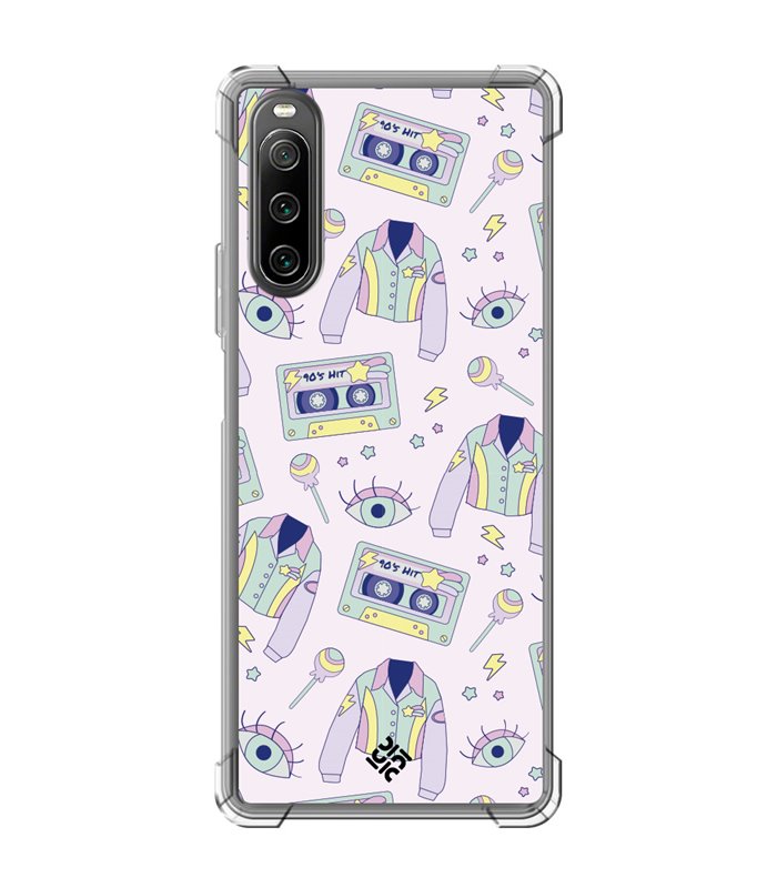 Funda Antigolpe [ Sony Xperia 10 IV ] Dibujo Cute [ Chaqueta Retro de Color Pastel Años 90 ] Esquina Reforzada Silicona 1.5