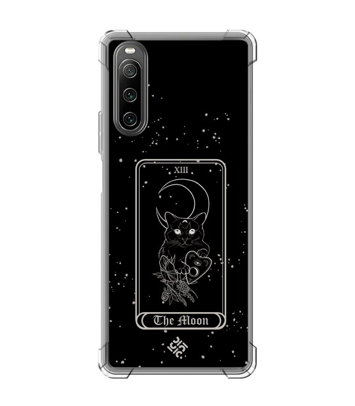 Funda Antigolpe [ Sony Xperia 10 IV ] Dibujo Esotérico [ Carta del Tarot - The Moon ] Esquina Reforzada 1.5mm Transparente