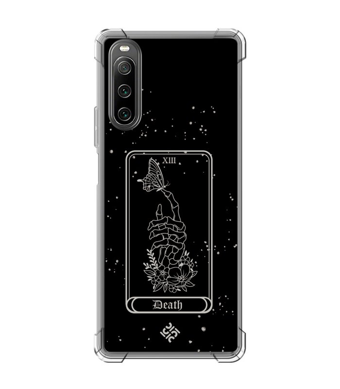 Funda Antigolpe [ Sony Xperia 10 IV ] Dibujo Esotérico [ Carta del Tarot -  Death ] Esquina Reforzada Silicona 1.5mm