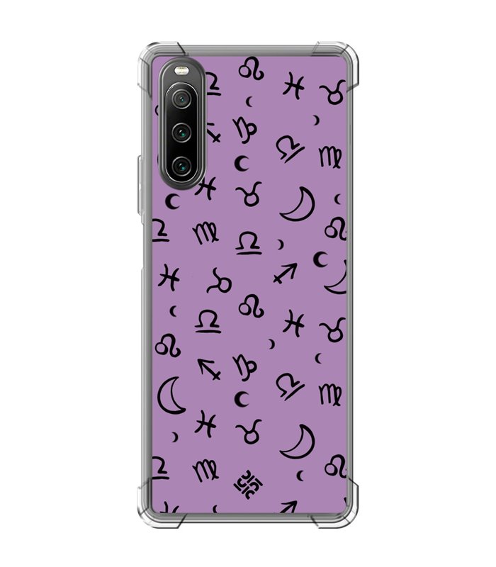 Funda Antigolpe [ Sony Xperia 10 IV ] Dibujo Esotérico [ 12 Signos del Zodiaco ] Esquina Reforzada Silicona 1.5mm