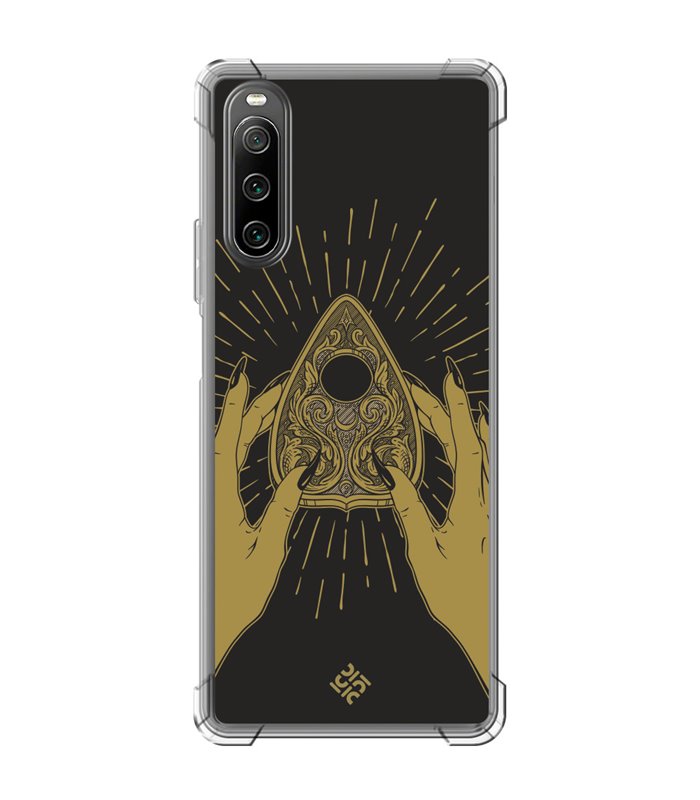 Funda Antigolpe [ Sony Xperia 10 IV ] Dibujo Esotérico [ Planchette Oráculo ] Esquina Reforzada Silicona 1.5mm Transparente