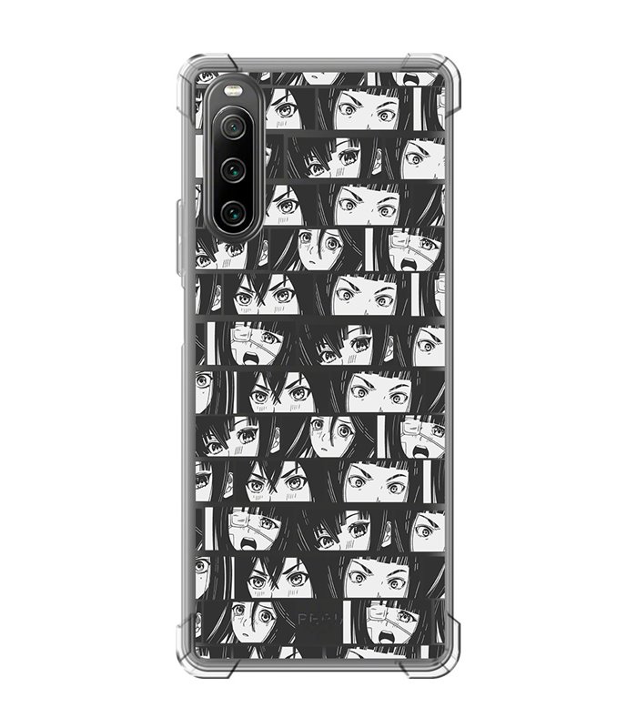 Funda Antigolpe [ Sony Xperia 10 IV ] Dibujos Frikis [ Ojos Estilo Manga - Concepto de Historieta ] Esquina Reforzada