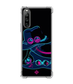 Funda Antigolpe [ Sony Xperia 10 IV ] Dibujos Frikis [ Sombrero de Sabo, Luffy y Ace ] Esquina Reforzada Silicona 1.5mm