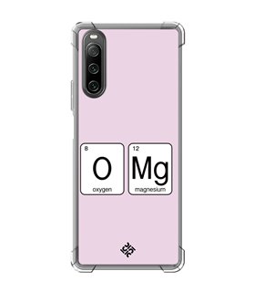 Funda Antigolpe [ Sony Xperia 10 IV ] Dibujo Frases Guays [ Oxigeno + Magnesio - OMG ] Esquina Reforzada 1.5 Transparente