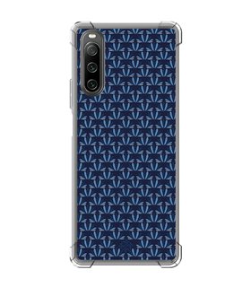 Funda Antigolpe [ Sony Xperia 10 IV ] Dibujo Japones [ Patron Abstracto Loto Azul ] Esquina Reforzada Silicona 1.5mm