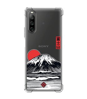 Funda Antigolpe [ Sony Xperia 10 IV ] Dibujo Japones [ Monte Fuji ] Esquina Reforzada Silicona 1.5mm Transparente