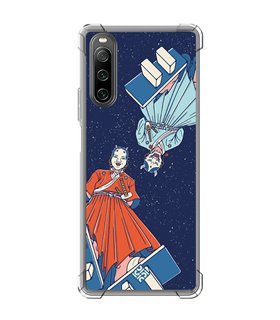 Funda Antigolpe [ Sony Xperia 10 IV ] Dibujo Japones [ Los dioses Japoneses Desde Arriba ] Esquina Reforzada Silicona 1.5mm