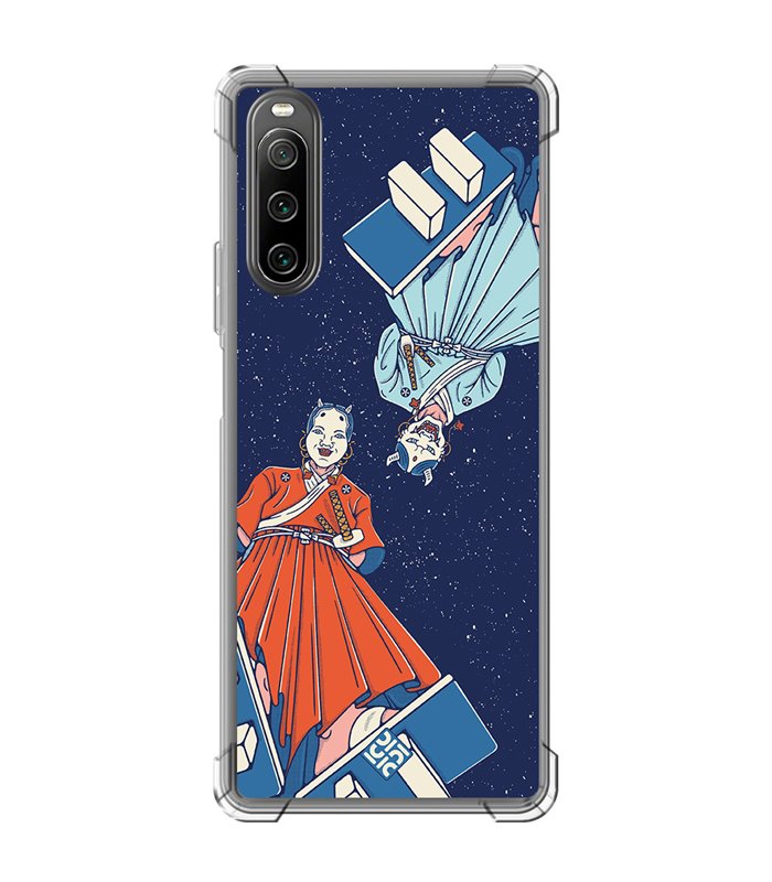 Funda Antigolpe [ Sony Xperia 10 IV ] Dibujo Japones [ Los dioses Japoneses Desde Arriba ] Esquina Reforzada Silicona 1.5mm