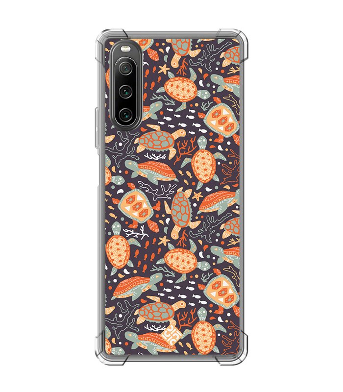 Funda Antigolpe [ Sony Xperia 10 IV ] Dibujo Mascotas [ Estampado de Tortugas ] Esquina Reforzada Silicona 1.5mm